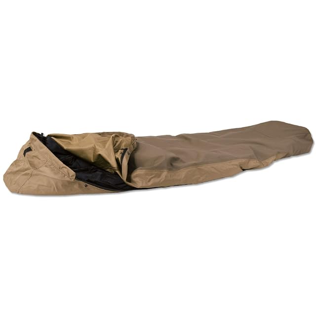 Funda de saco de dormir Mil-Tec Modular color coyote con cremallera lateral de doble sentido