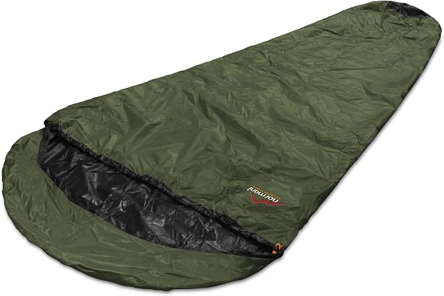 Funda de vivac para saco de dormir normani verde oliva con cremallera a la derecha