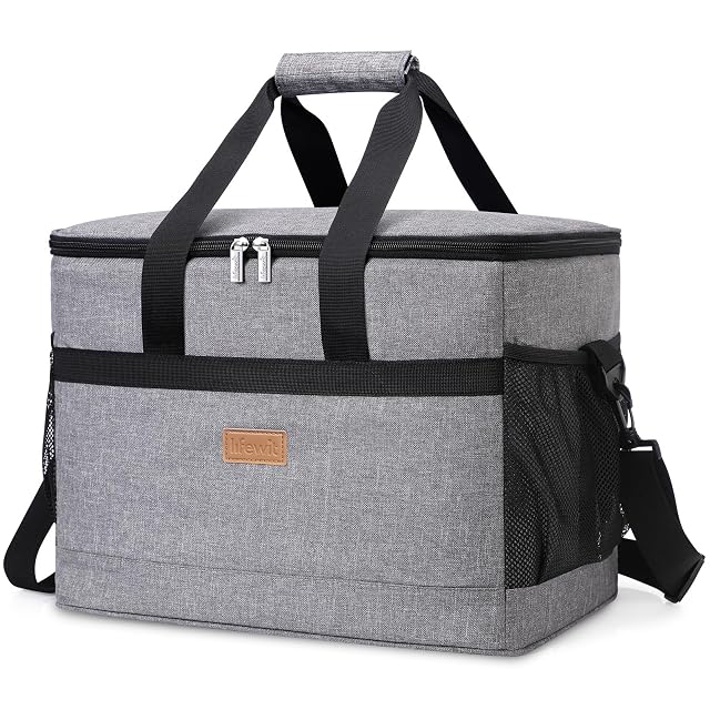 Bolsa nevera plegable Lifewit gris de 30 litros con bandolera