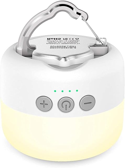 Farol de camping LED recargable YFW con imanes, gancho y salida USB de batería externa