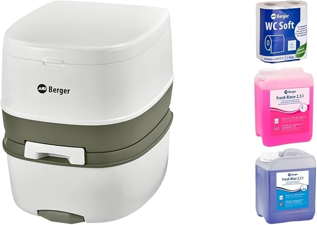 Inodoro portátil de descarga BERGER Bio Supreme con depósito de residuos extraíble