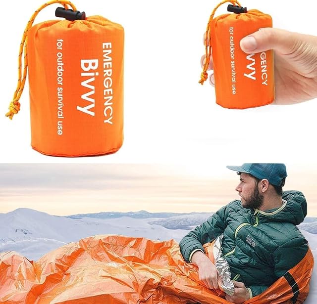 Funda de vivac de emergencia LATTCURE de PE aluminizado naranja vivo