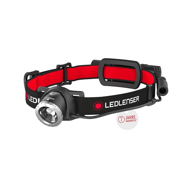 Linterna frontal recargable Ledlenser H8R con lente de enfoque y luz roja trasera