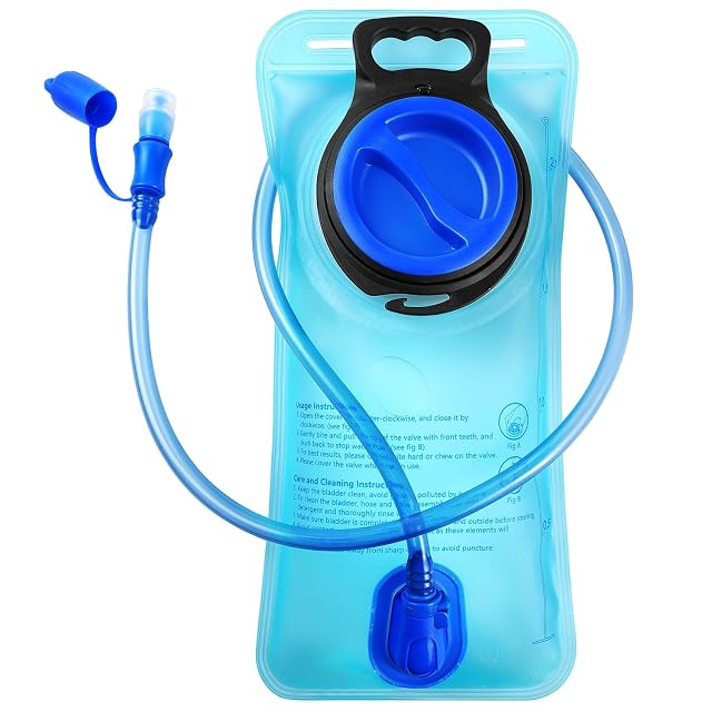 Bolsa de hidratación Geroony azul de 2 litros con manguera de beber de 100 cm