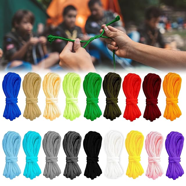 Juego ANZOAT de dieciocho carretes de paracord de colores de tres metros