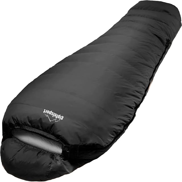 Saco de dormir momia ultraligero gipfelsport con collarín térmico y funda de transporte con compresión