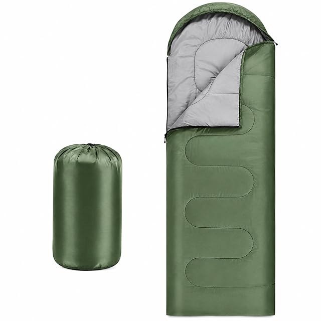 Saco de dormir momia Retoo con capucha, de poliéster y relleno sintético