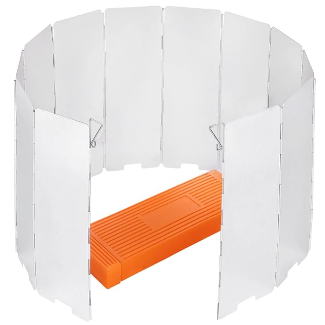 Paravientos plegable de aluminio Sagafly de doce paneles para un hornillo de camping