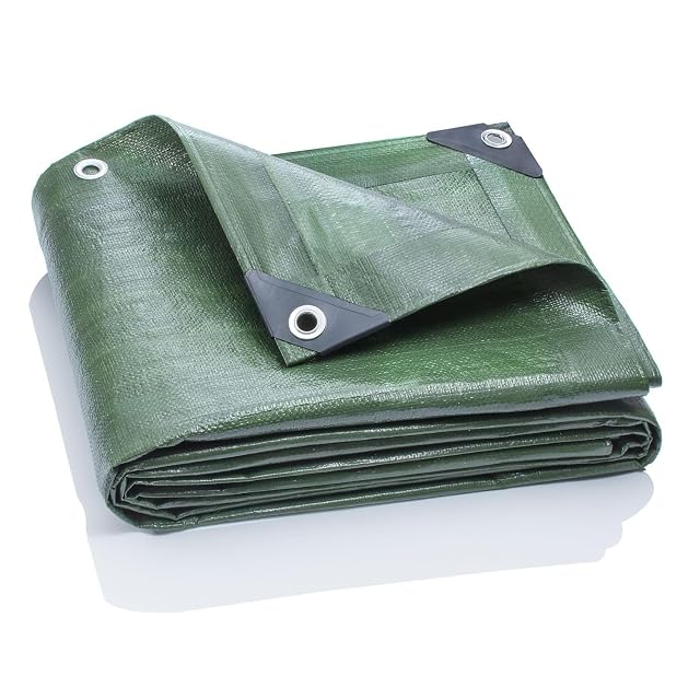 Lona de cobertura tejida verde GardenMate con ojales de aluminio