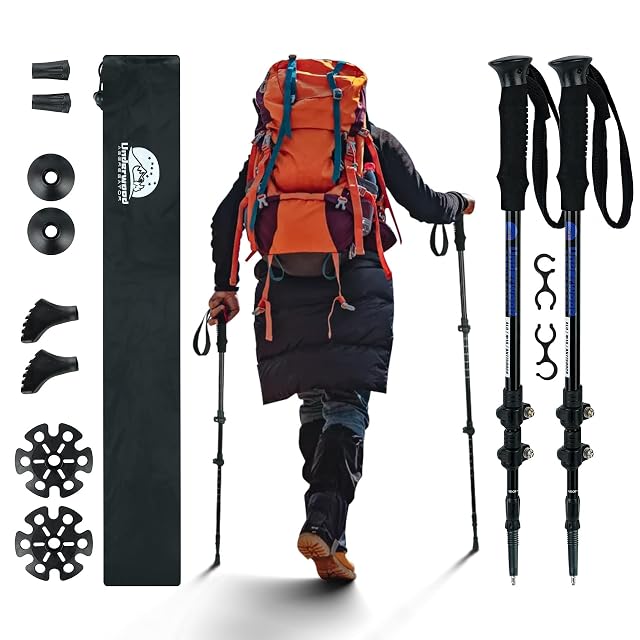 Bastones de trekking telescópicos de aluminio Underwood Aggregator con puños de EVA