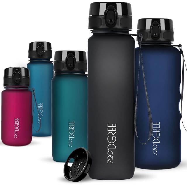 Botella de Tritan de un litro 720°DGREE uberBottle con tapa deportiva y colador de fruta